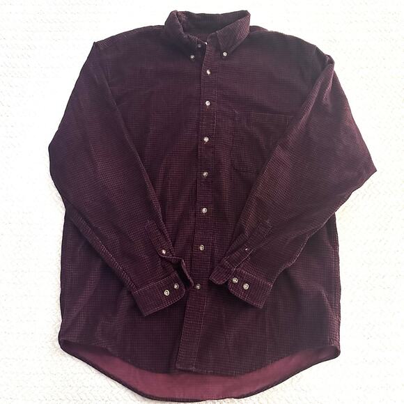 Eddie Bauer Other - Eddie Bauer‎ Men’s Plaid Corduroy Button-Down Long Sleeve Shirt Large